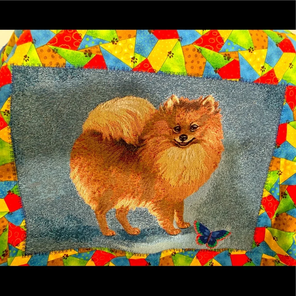 Pomeranian baby blanket. Or can use as a tapestry. Also dog blanket.